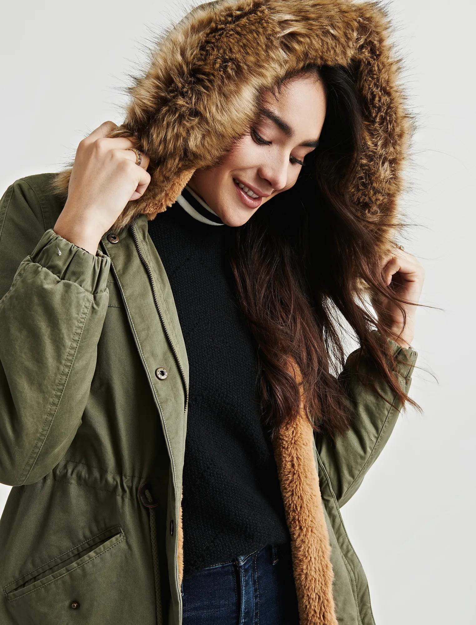 FUR HOODED PARKA, image 1