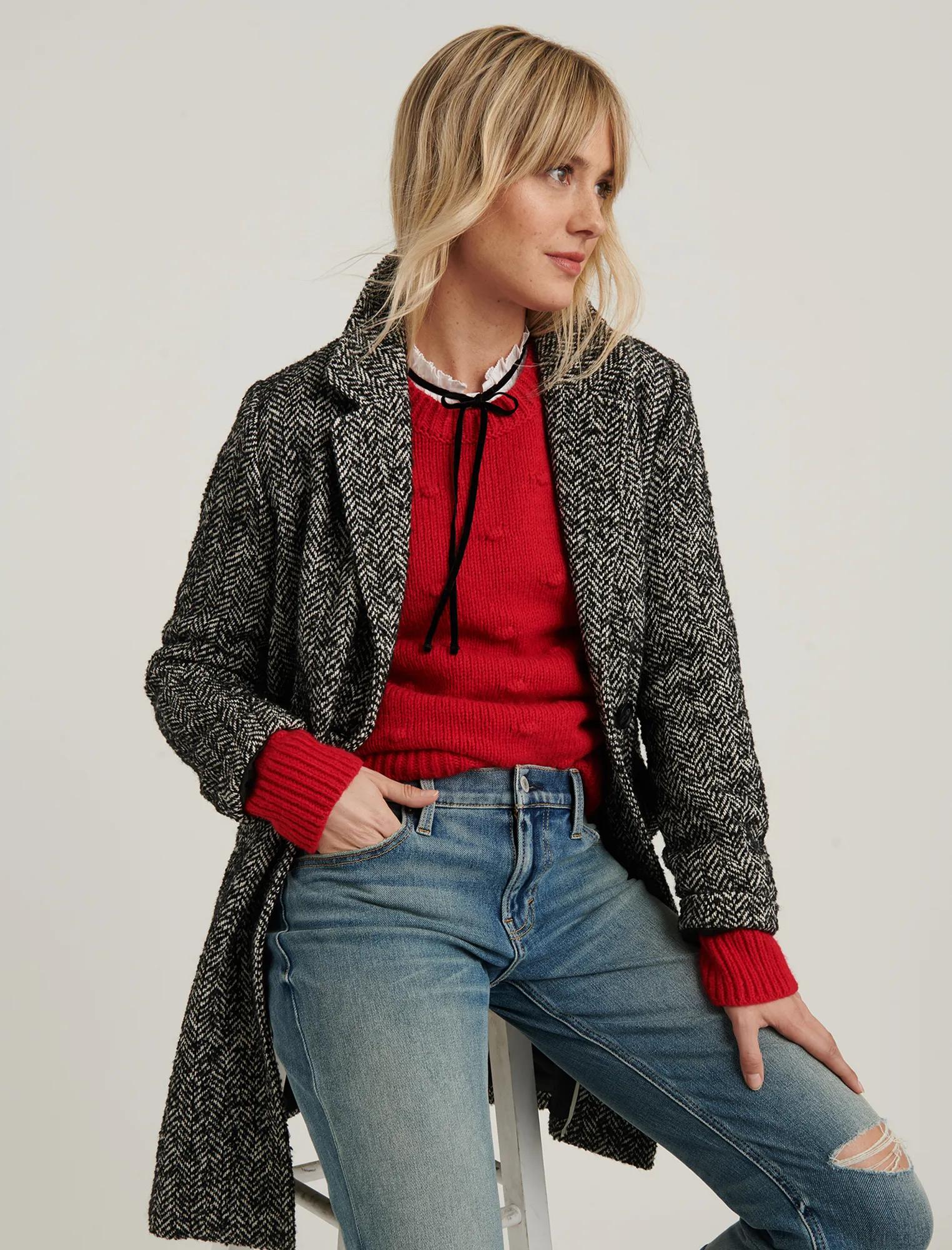 WOOL HERRINGBONE COAT, image 6