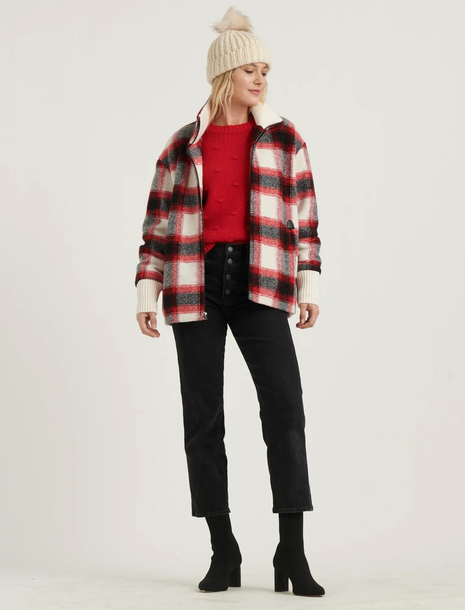 PLAID WOOL ZIP JACKET, image 2