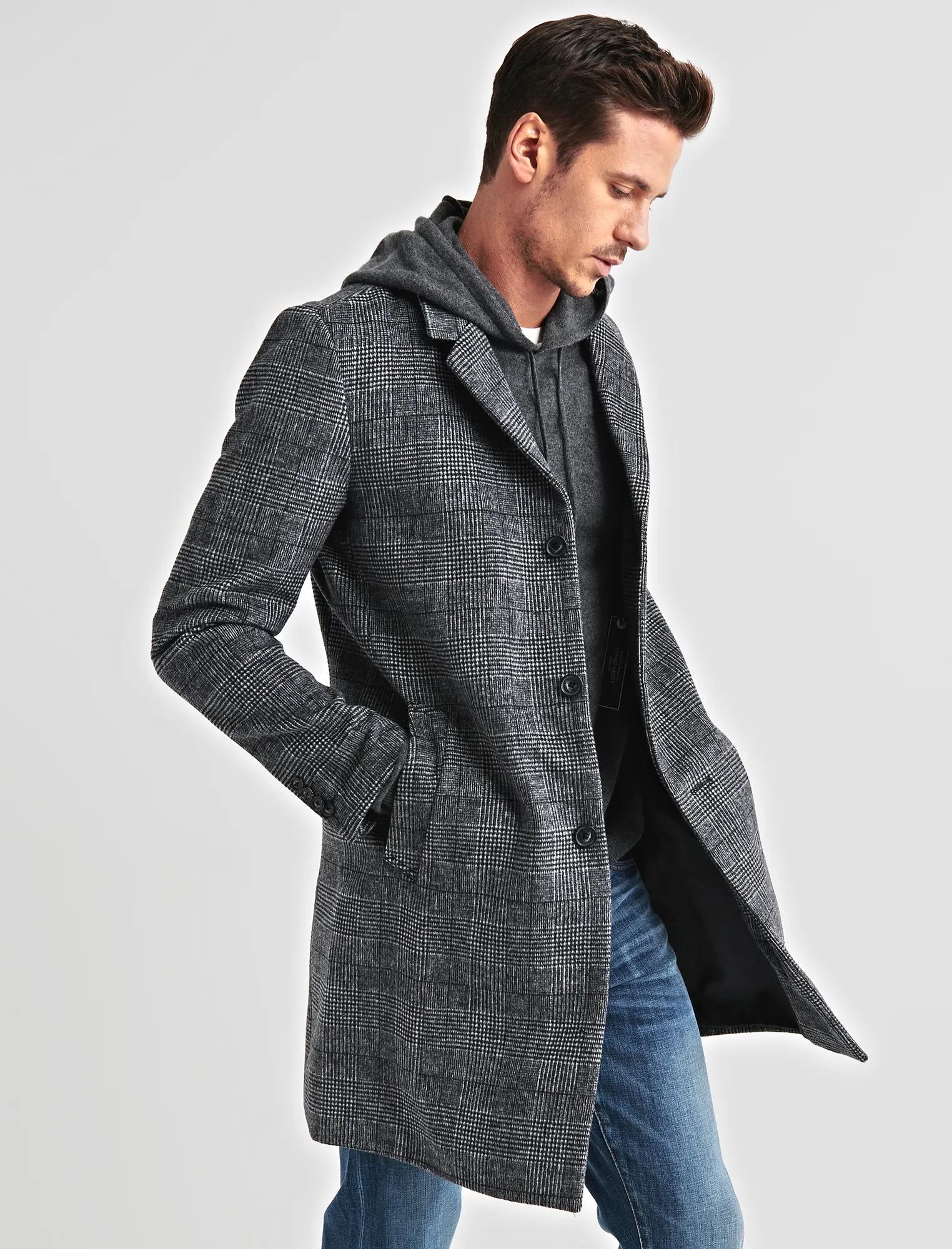 Wool Blend Plaid Car Coat, image 2