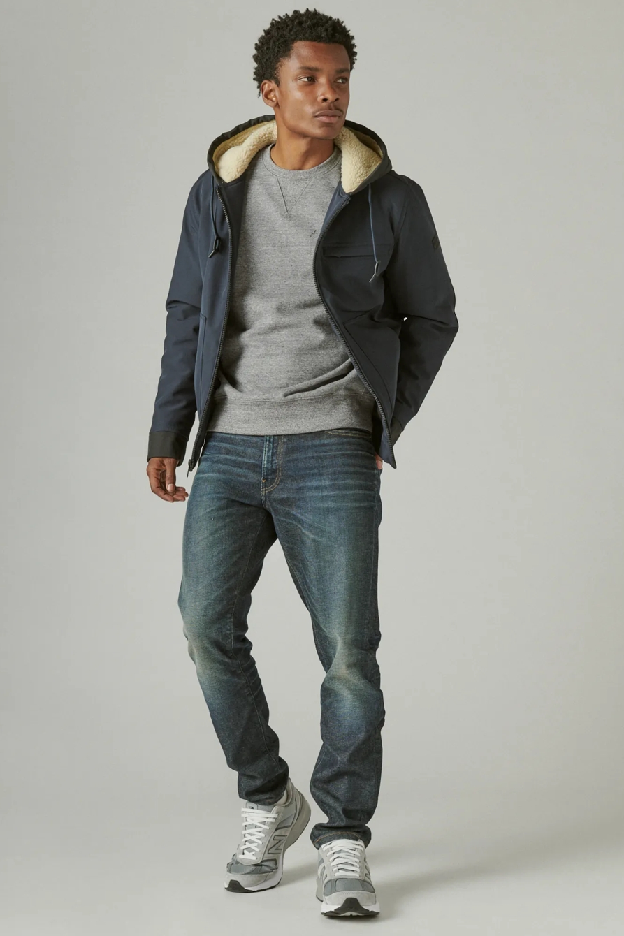 FAUX SHEARLING LINED HOODED BOMBER, image 2