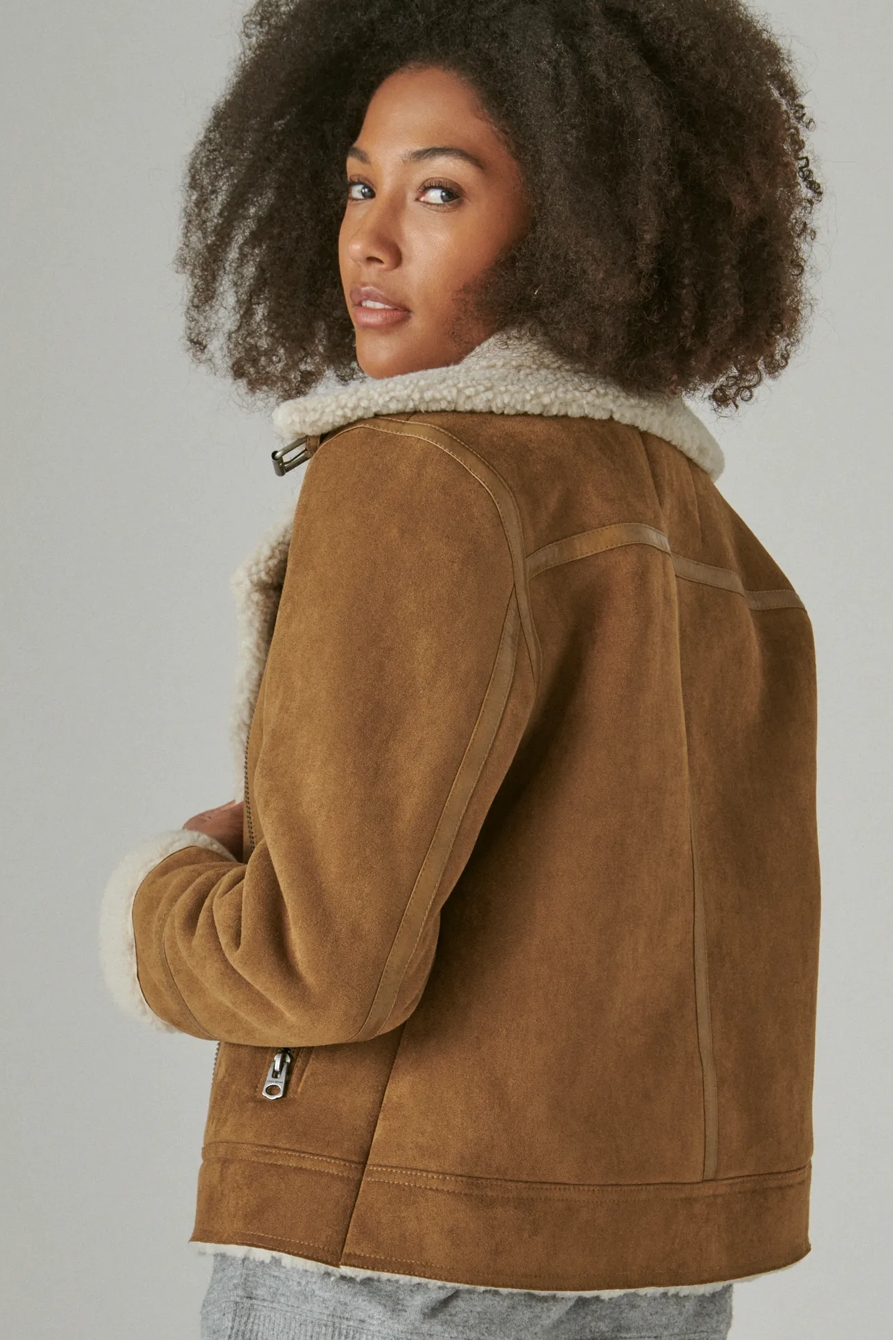 MOTO FAUX SHEARLING JACKET, image 4