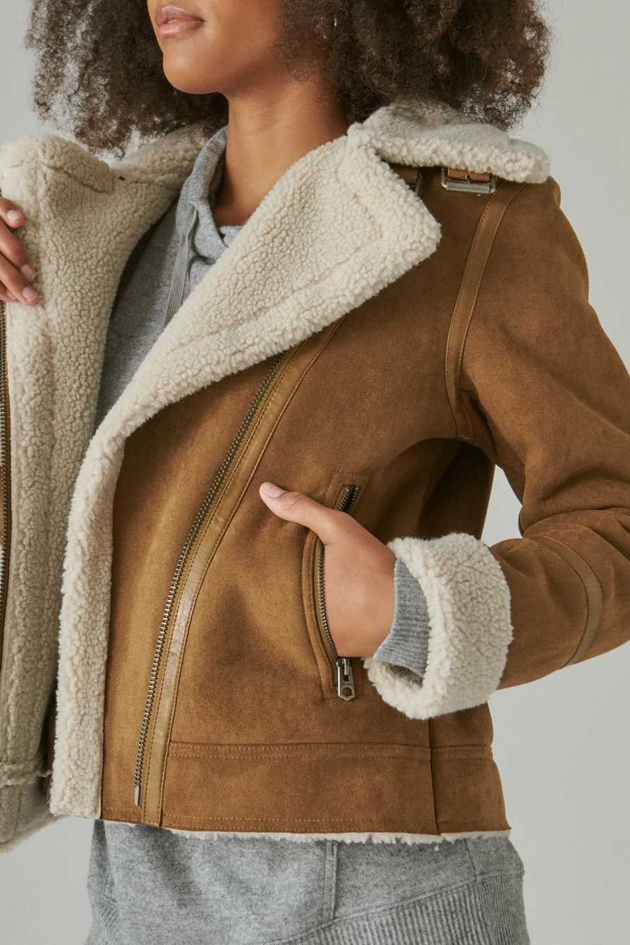 MOTO FAUX SHEARLING JACKET, image 5