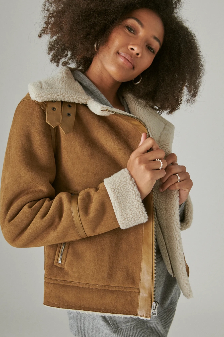 MOTO FAUX SHEARLING JACKET, image 6