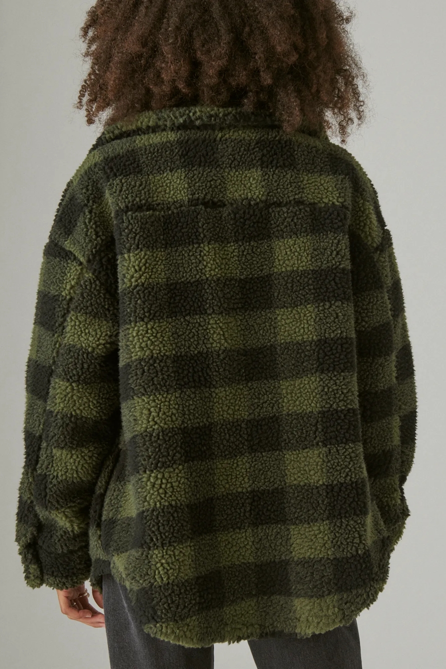 FAUX SHERPA PLAID COAT, image 4