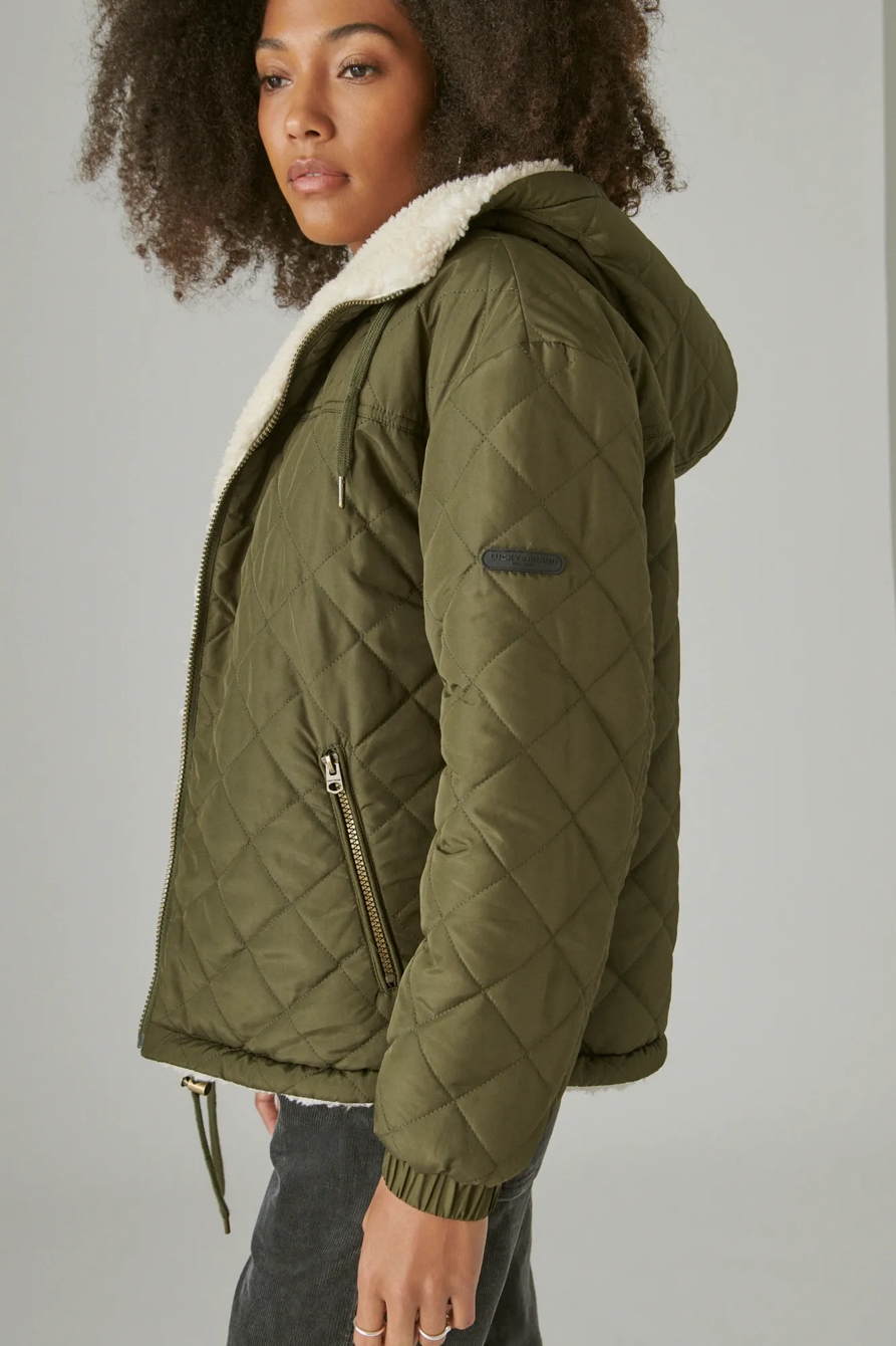 REVERSIBLE FAUX SHERPA JACKET, image 9
