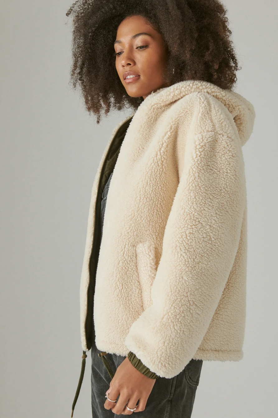 REVERSIBLE FAUX SHERPA JACKET, image 6