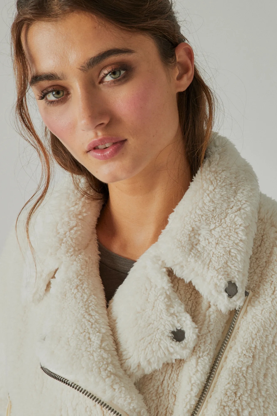 FAUX SHEARLING MOTO JACKET, image 3