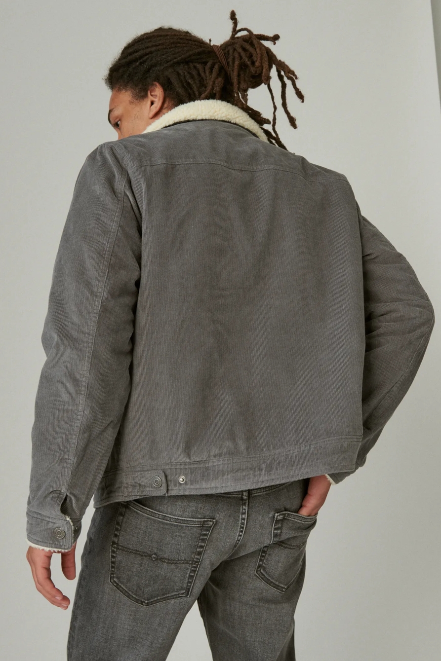 CORDUROY FAUX SHEARLING TRUCKER JACKET, image 3