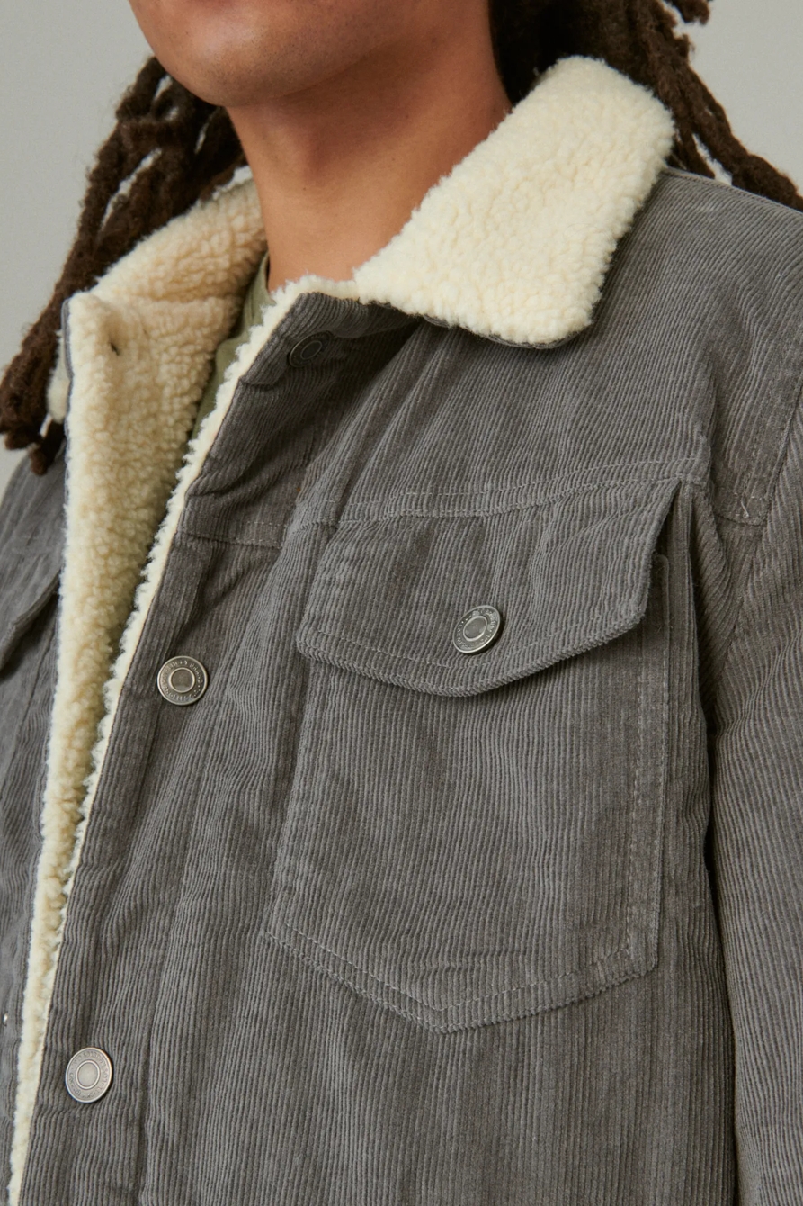 CORDUROY FAUX SHEARLING TRUCKER JACKET, image 4