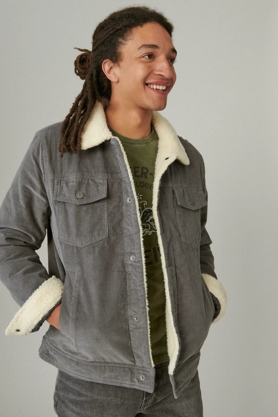CORDUROY FAUX SHEARLING TRUCKER JACKET, image 5