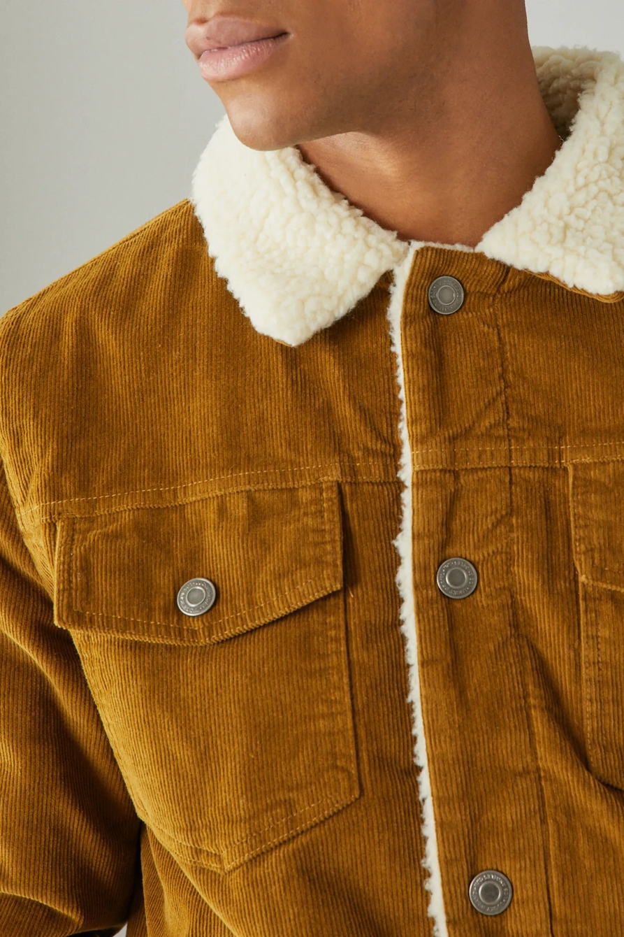 CORDUROY FAUX SHEARLING TRUCKER JACKET, image 2