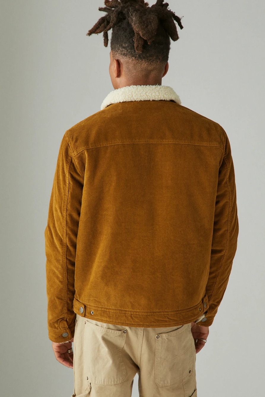 CORDUROY FAUX SHEARLING TRUCKER JACKET, image 4
