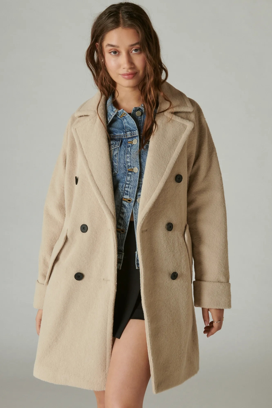 SOLID DOUBLE-BREASTED COAT, image 3