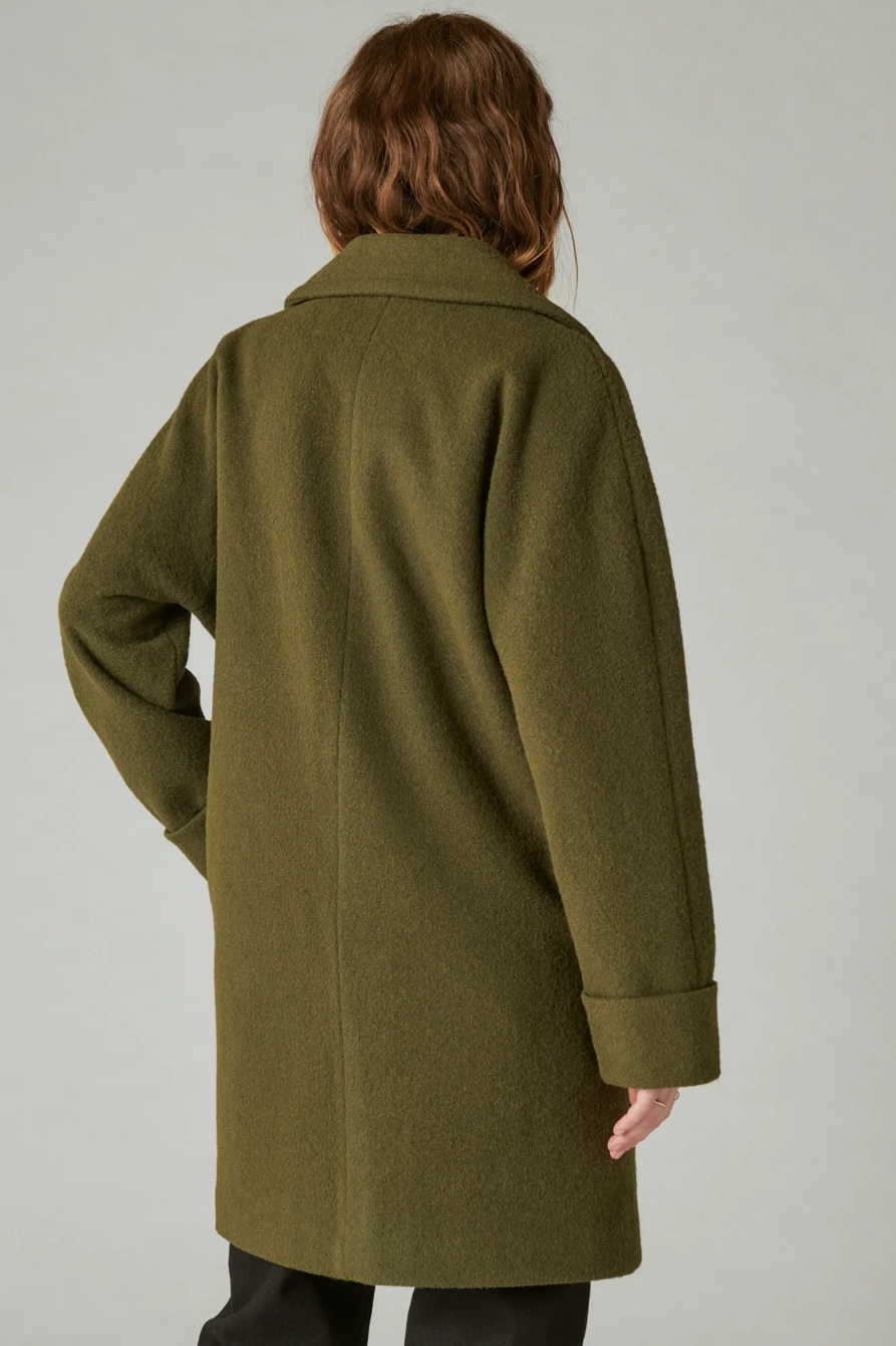SOLID DOUBLE-BREASTED COAT | Lucky Brand