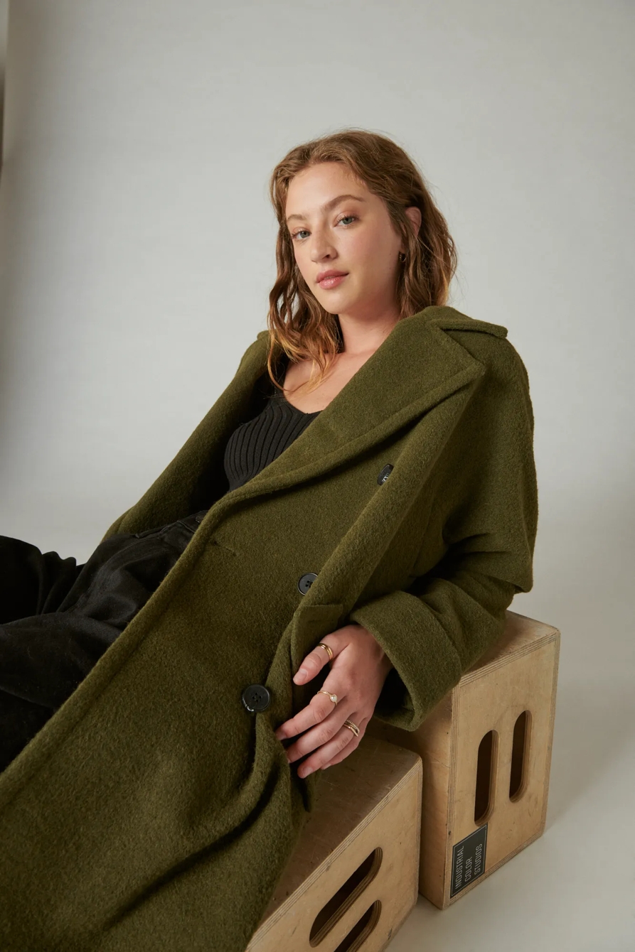 SOLID DOUBLE-BREASTED COAT, image 4