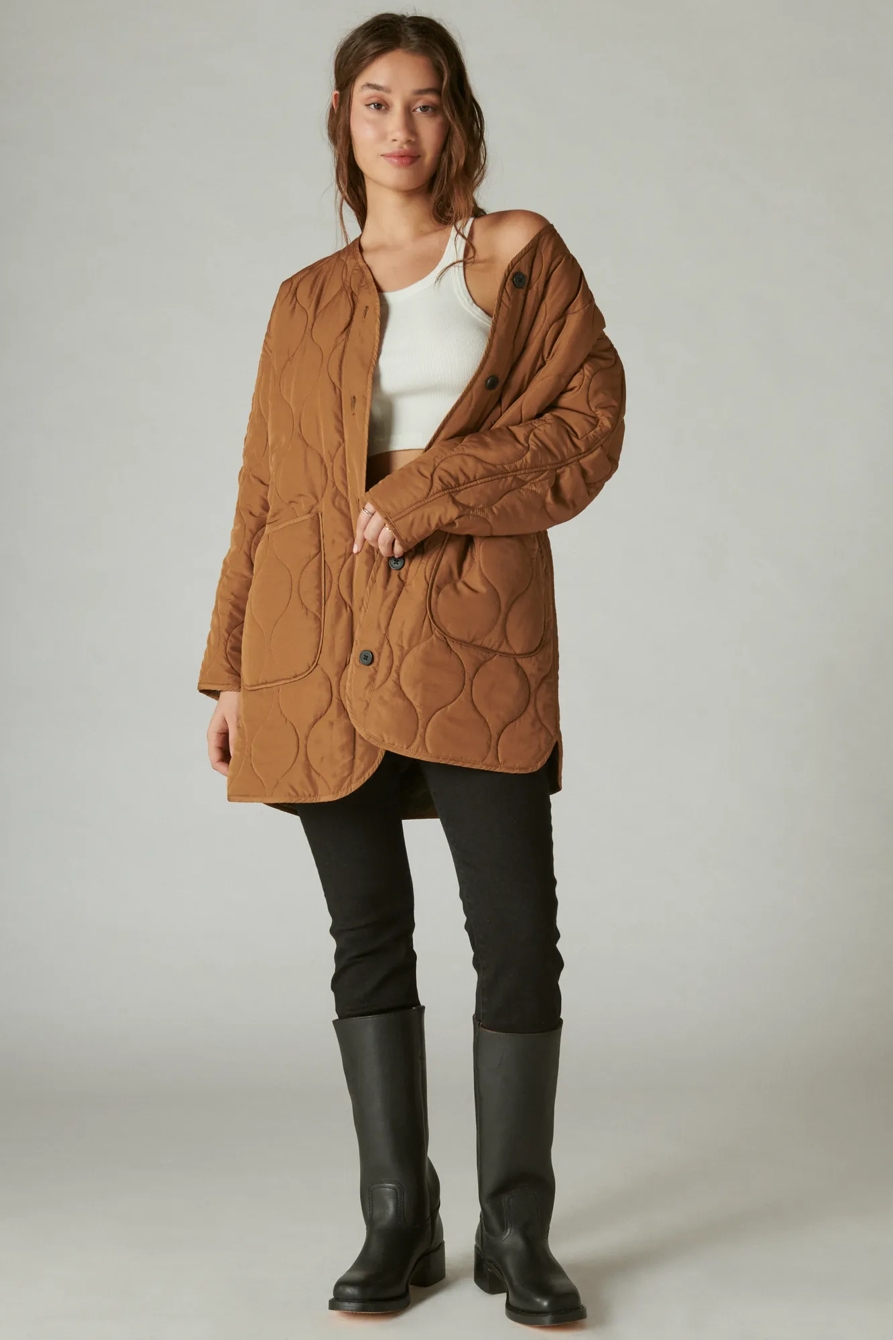 REVERSIBLE SHINE  QUILTED LINER JACKET, image 4