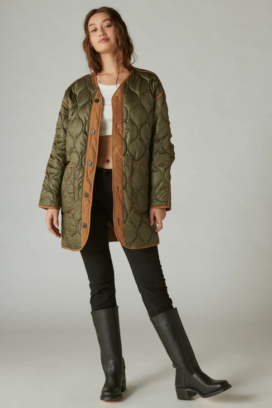 REVERSIBLE SHINE  QUILTED LINER JACKET, image 5