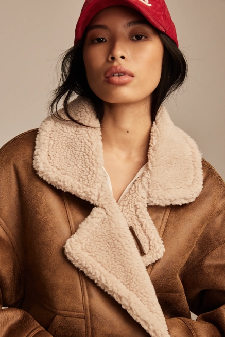 FAUX SHEARLING MOTO JACKET, image 2