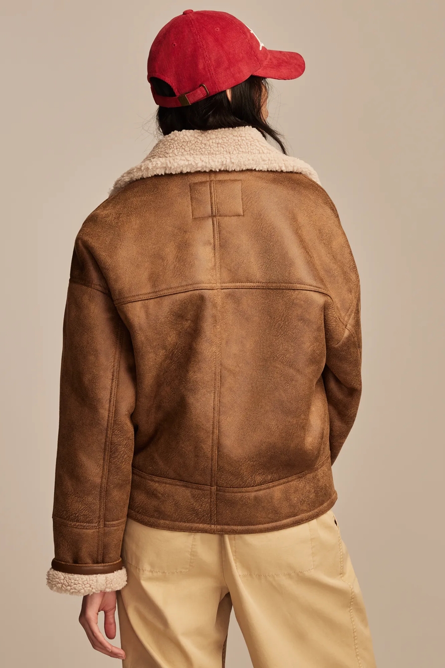 FAUX SHEARLING MOTO JACKET, image 5