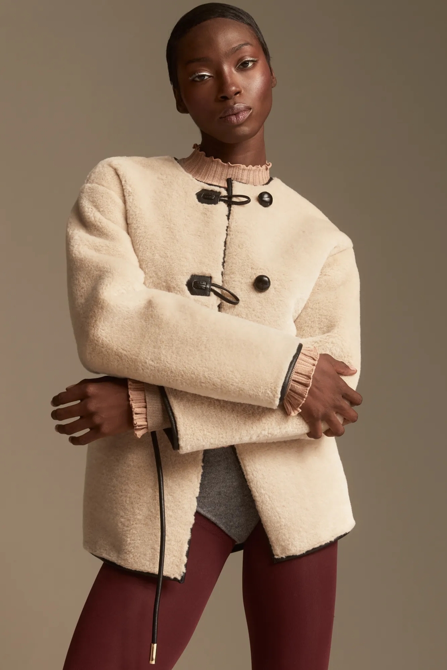 FAUX SHEARLING TOGGLE JACKET, image 3