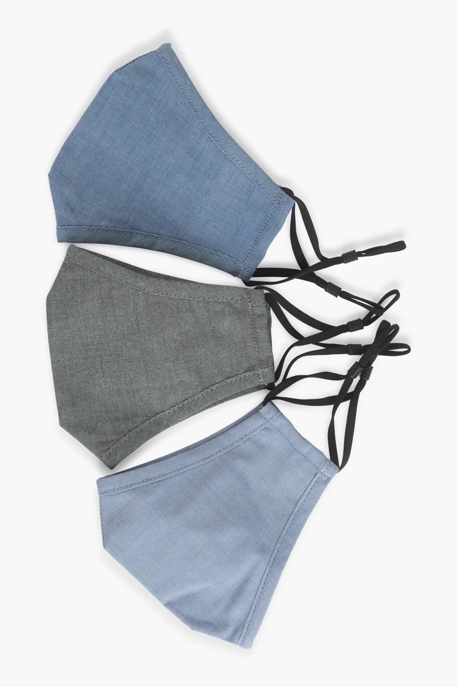 MULTI CHAMBRAY FACE MASK PACK, image 2