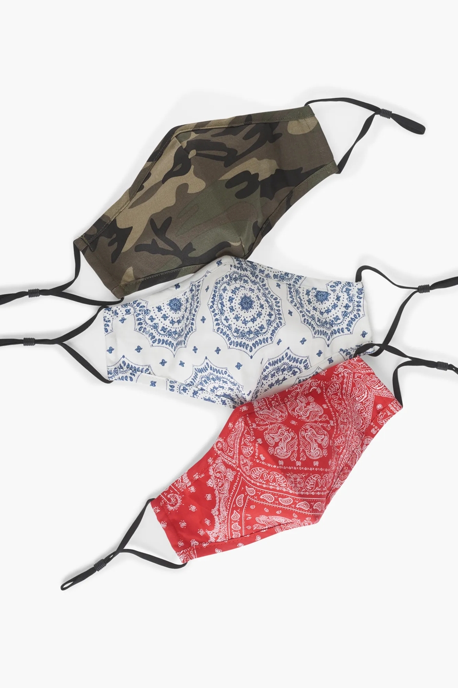 BANDANA AND CAMO MULTI FACE MASK PACK, image 1