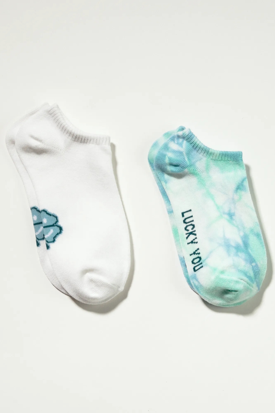 LUCKY TIE DYE PED SOCK PK, image 1