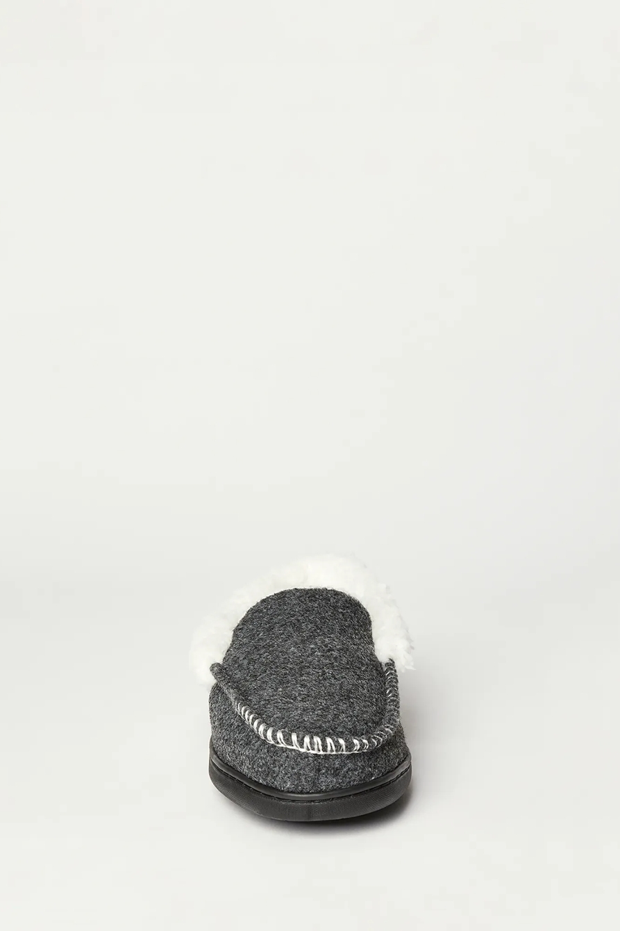 MEN'S FAUX WOOL SHERPA LINED SLIPPER, image 3