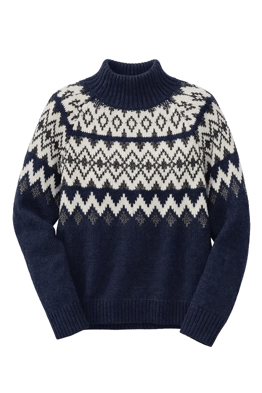 Fair Isle Mock Neck