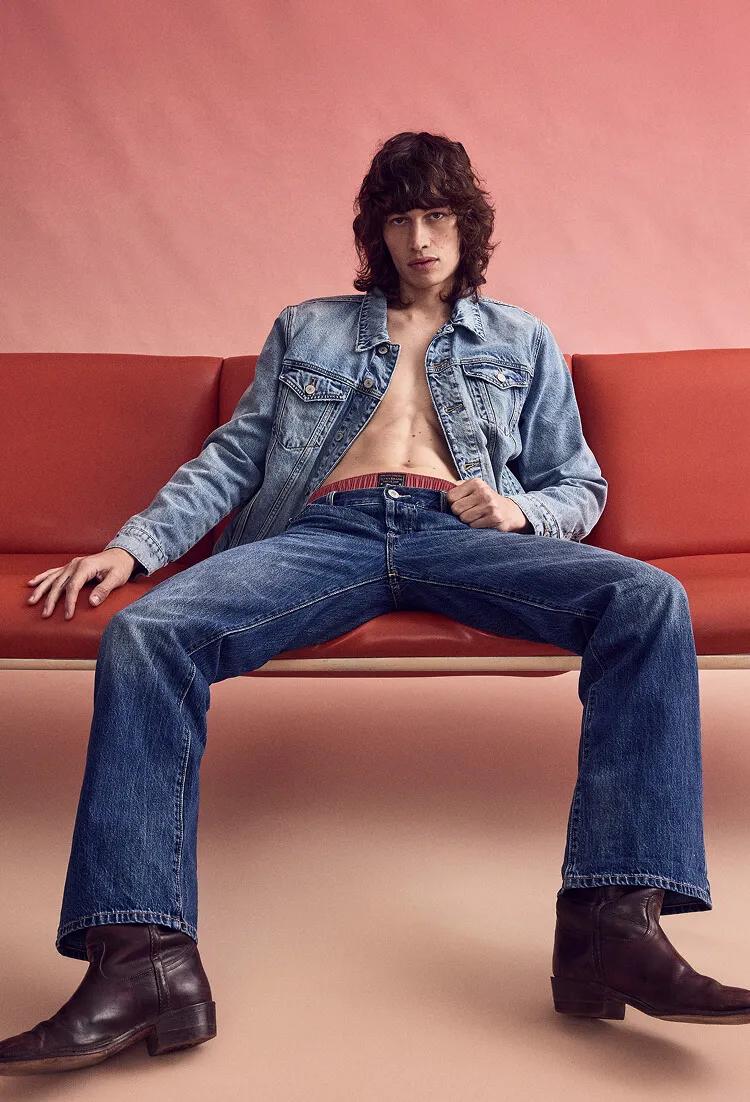 New in Denim Background