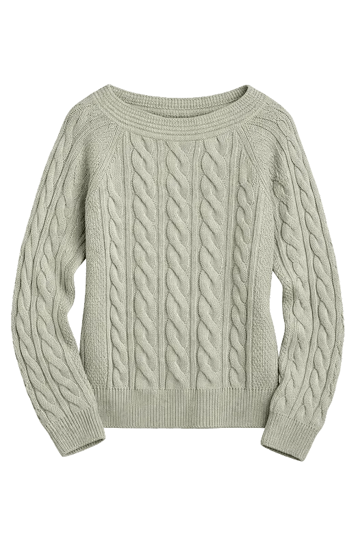 Boat Neck Cable Sweater