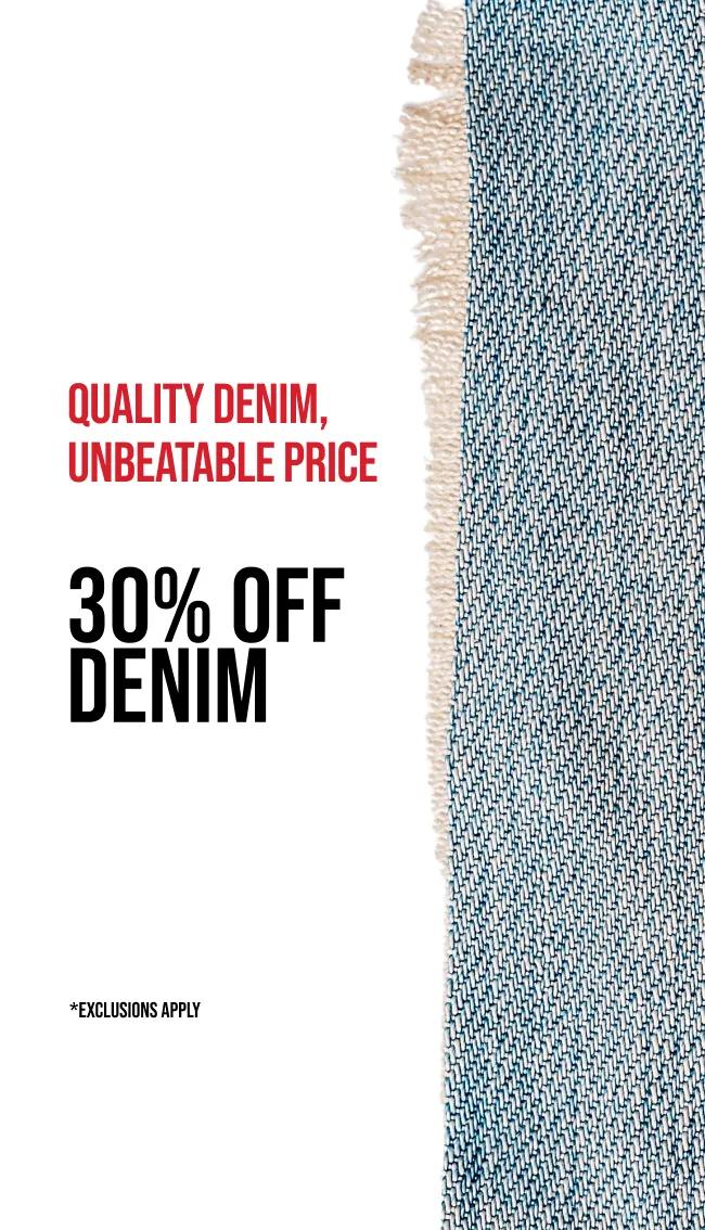 30% Off Denim