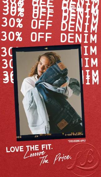 30% Off Denim